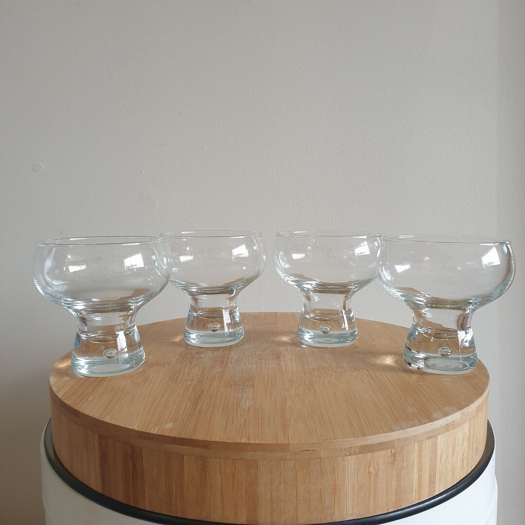 4 Extra Large Bubble Base Glasses. Crown Corning Regis Etsy