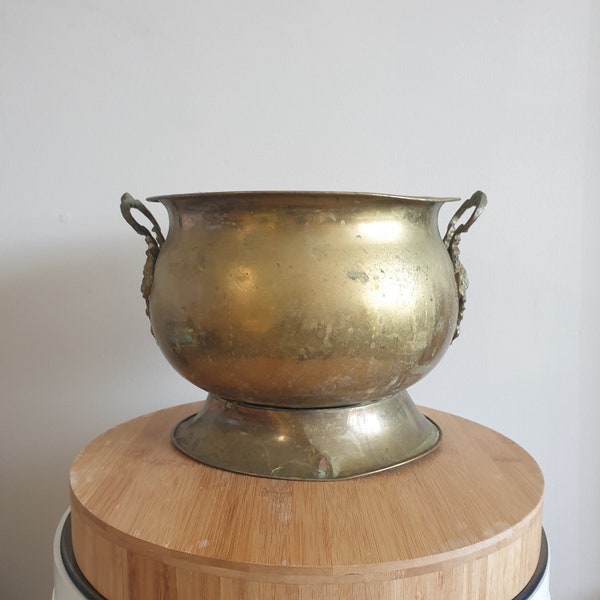 Vintage Brass Rustic Pot. Decorative Brass Pot. Rustic Ornate Brass Pot. Gift. Unique