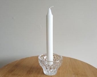 Small Vintage Crystal Glass Candle Holder. Candlestick Holder. Décor. Decorative. Table Décor. Entertaining. Unique. Gift