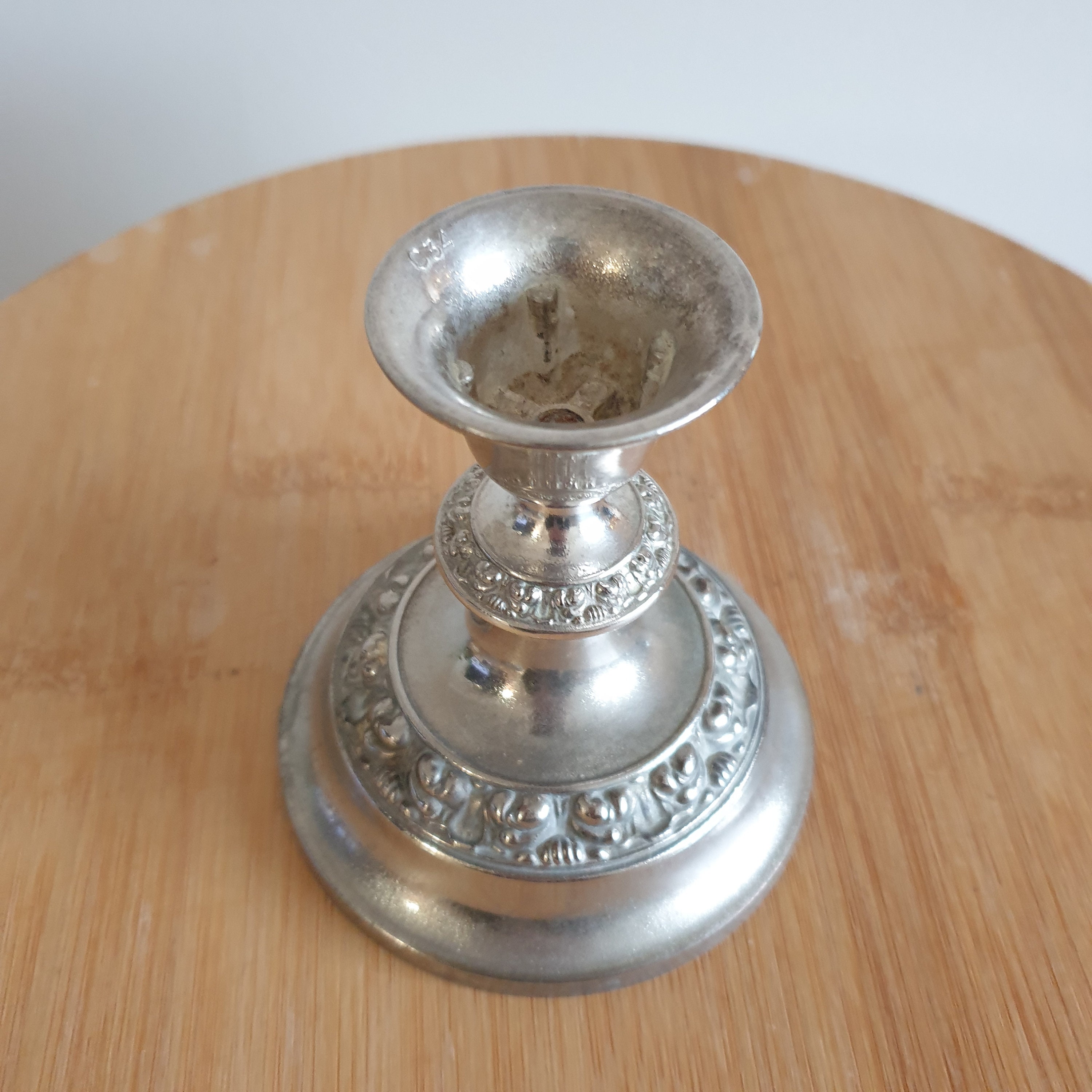 Vintage Silver Plated Candle Holder. Candlestick Holder. Made Etsy