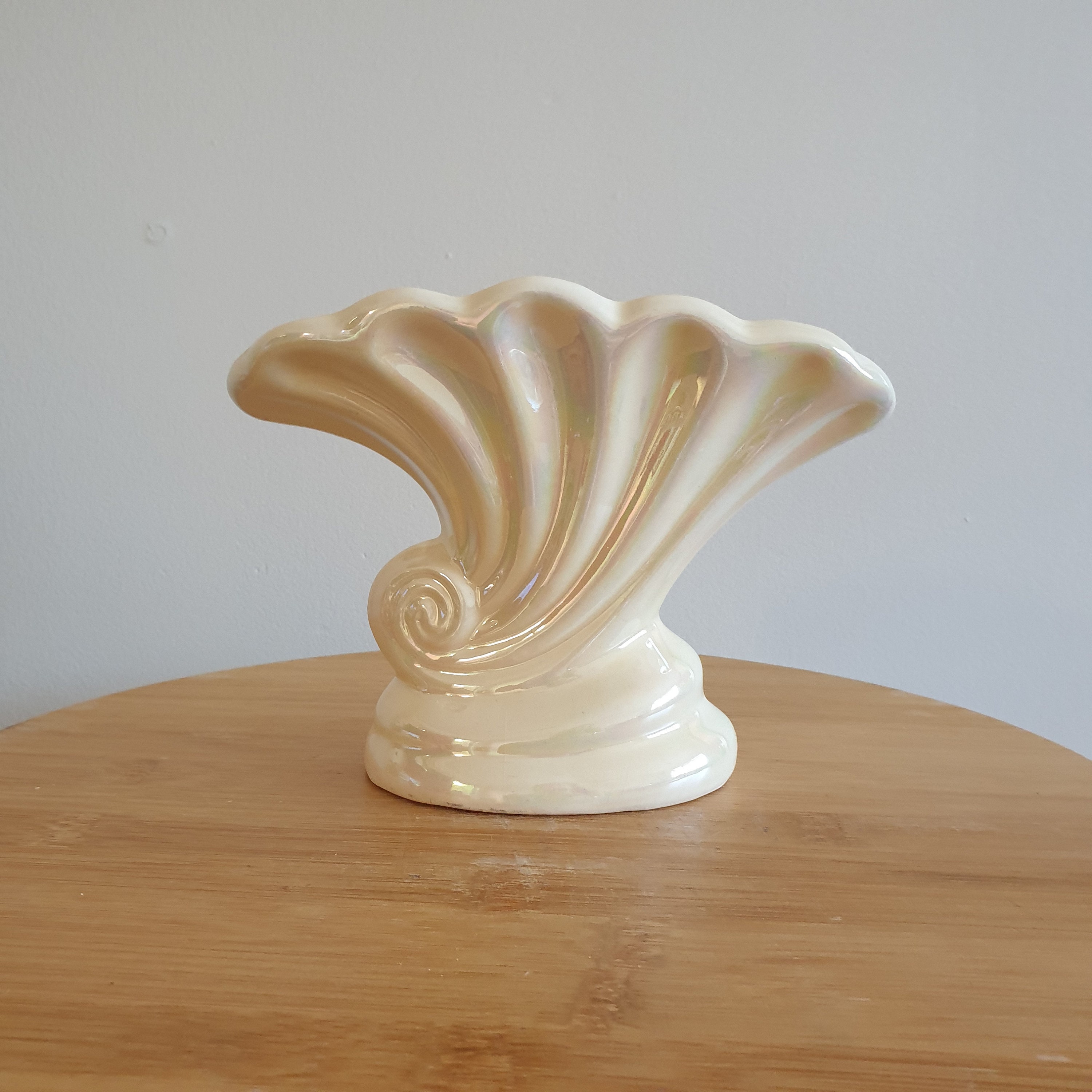 Vintage Ceramic Lustre Shell Vase. Retro Shell Vase. Etsy