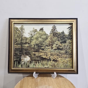 Vintage Original Landscape Oil Painting. Original Oil Painting On Canvas Signed F F 06. Hand Painted Landscape Art. Wall Art. Unique