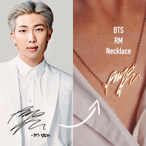 BTS RM Rap Monster Signature Collier - BTS Kim Namjoon Collier par Chiplop - bts Merch - bts Bijoux - bts marchandises - bts armée - KPop -BTS0005