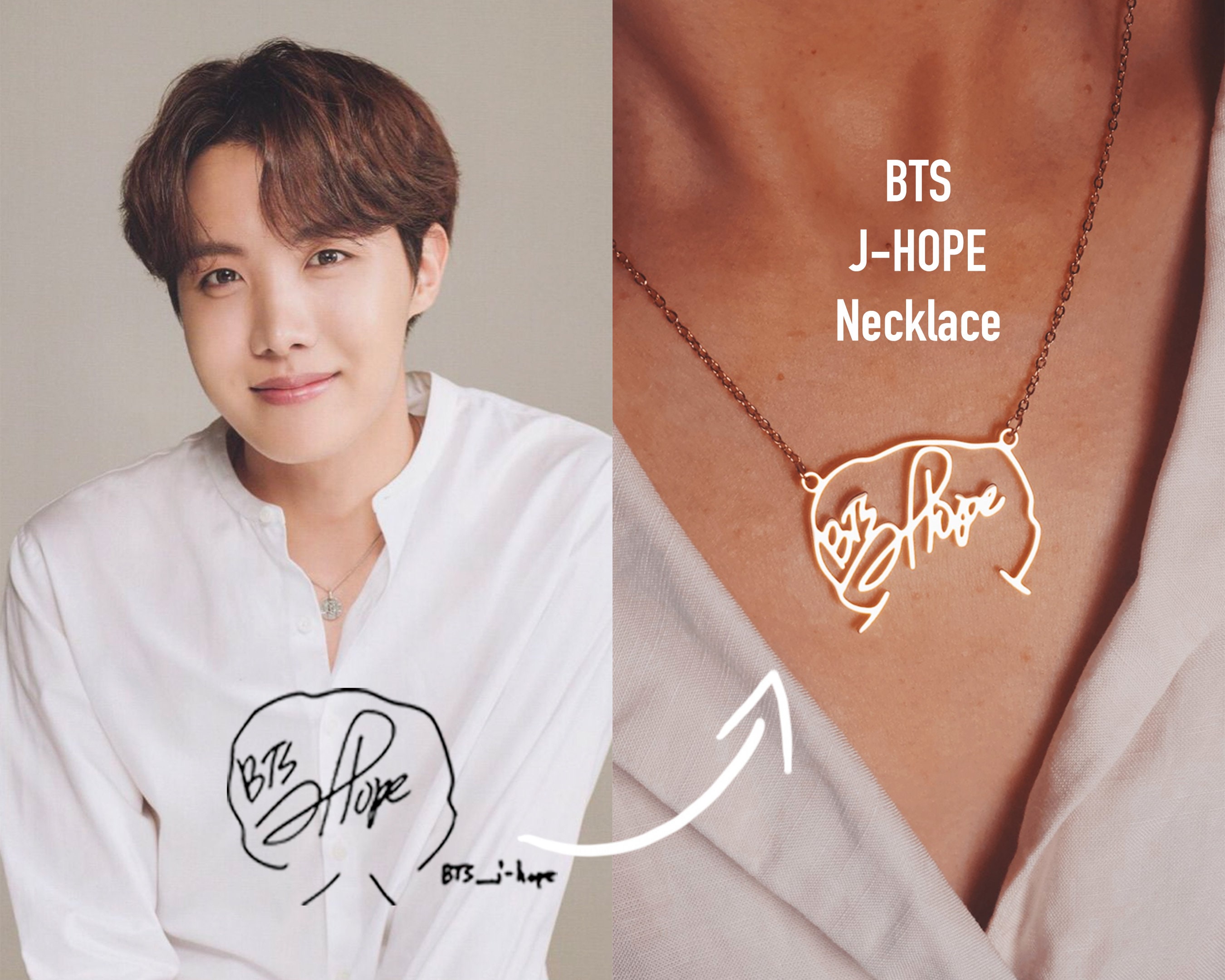 BTS J-HOPE Hoseok Signature Necklace BTS Jung Hoseok -  Australia