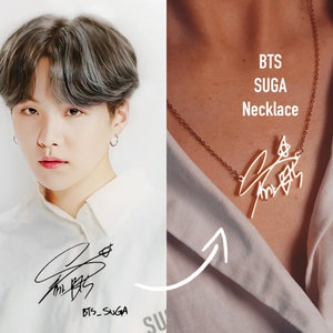 BTS SUGA Signature Necklace BTS Min Yoongi Necklace by Chiplop Bts Merch Bts Jewelry Bts Goods Bts Army Kpop BTS0003 Etsy