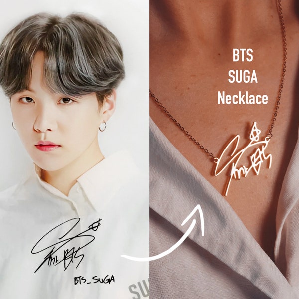 BTS SUGA Signature Necklace - BTS Min Yoongi Necklace by Chiplop - bts Merch - bts Jewelry - bts goods - bts army - KPop - BTS0003