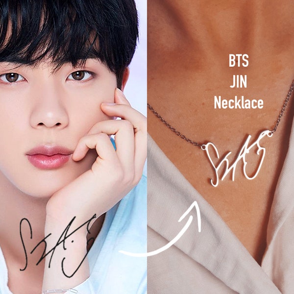 BTS JIN Signature Necklace - BTS Kim Seok Jin Necklace by Chiplop - bts Merch - bts Jewelry - bts goods - bts army - KPop -BTS0007