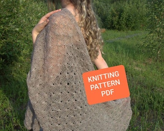 Knit Pattern Light brown Wrap knitting Pattern, Scarf woman pattern, Mohair wrap knit, Woman scarf, Knit Infinity Scarf Toile, Cozy knits