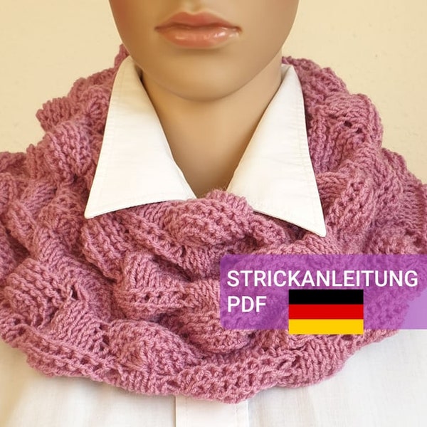 Volumetric Knit PDF, Easy Scarf, Cowl Knitpattern, knitted Loop PDF, Neck Warmer Knitting Pattern, DIY Cowl Scarf Knitpattern, Pattern scarf