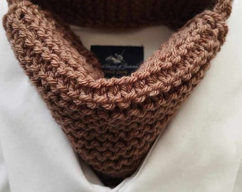 Écharpe lacustre marron pour homme en tricot, écharpe bandana pour homme, écharpe extensible au cou, écharpe bohème pour homme tenue officielle décontractée, foulards tricotés à la main, cravate