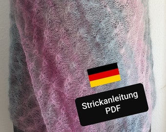 Frauentuch Strickanleitung, Strickmuster, Damen Tuch Strickanleitung, Frauen Schal Anleitung, Women's scarf pattern, Knitting Pattern Scarf