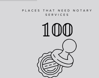 100 Places That Need Notary Services | Notary Marketing Guide | Mobile Notary Leads | Notary Business Growth | Digital Download