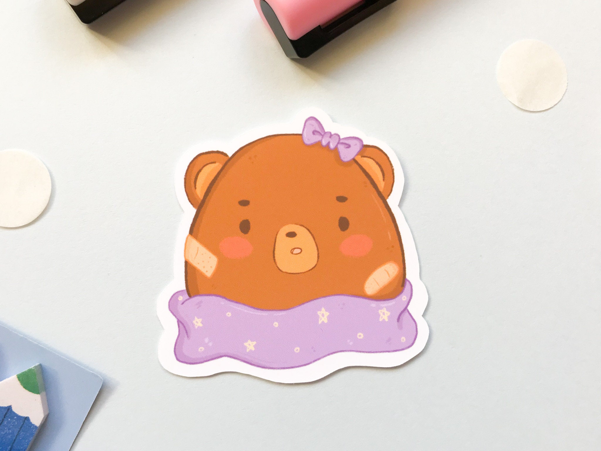 Cute bear sticker pack Kawaii bear sticker pack Cute Etsy