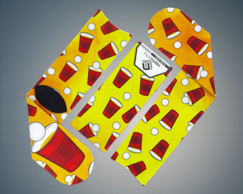 Beer Pong Fun Novelty Crew Socks