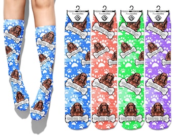 Personalized Irish Setter Dog Socks Custom