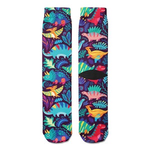 Dinosaurs Fun Novelty Crew Socks image 5