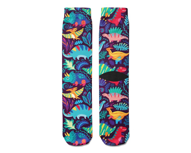 Dinosaurs Fun Novelty Crew Socks image 5