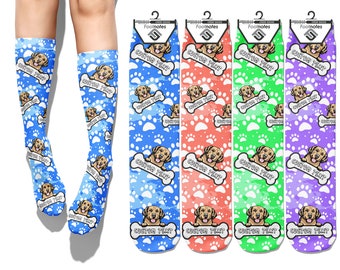 Personalized Golden Retriever Dog Socks Custom