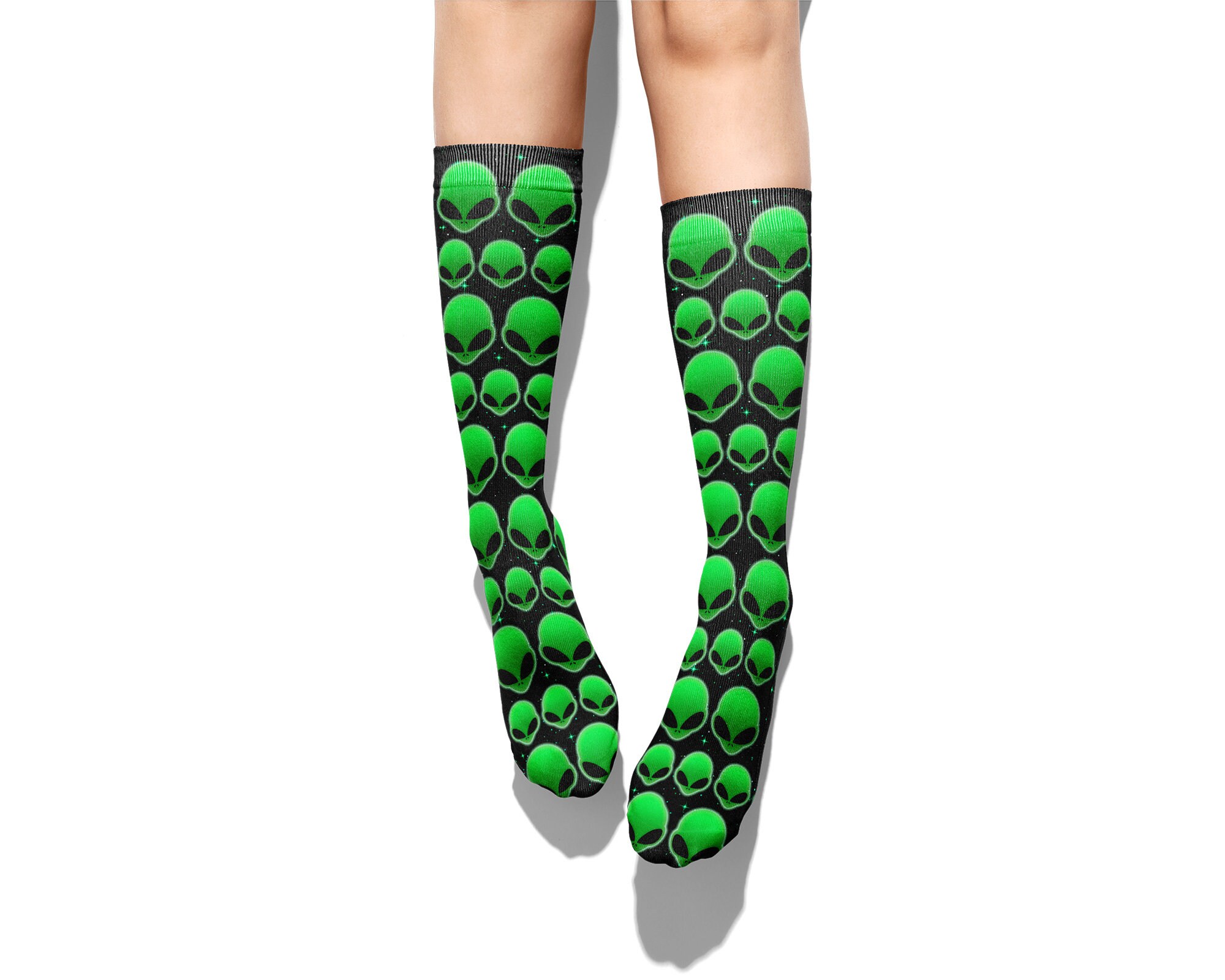 Aliens Novelty Fun Novelty Knee Socks Etsy Australia