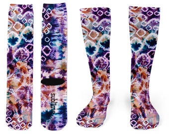 Tiedye Overlay Novelty Knee Socks