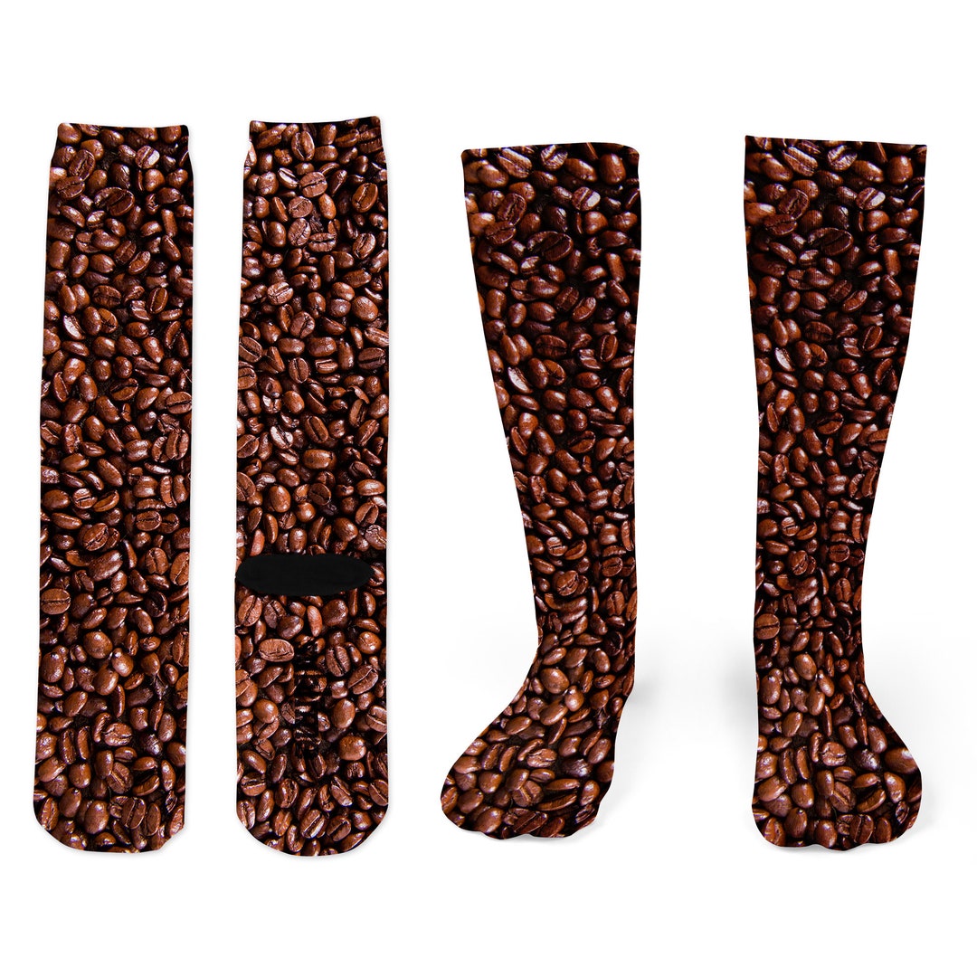 Coffee Beans Novelty Knee Socks Sublimated Etsy