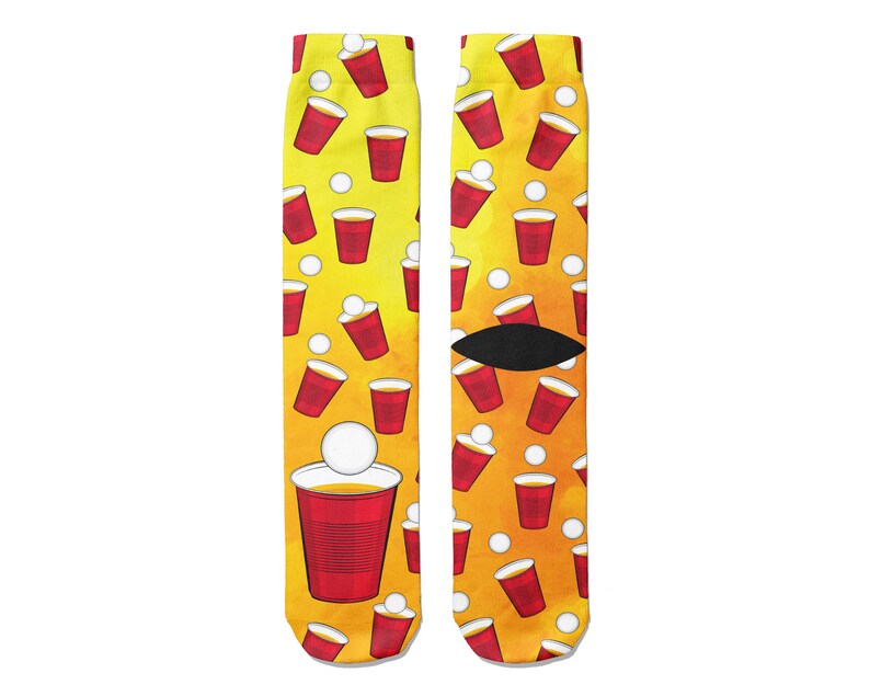 Beer Pong Fun Novelty Crew Socks