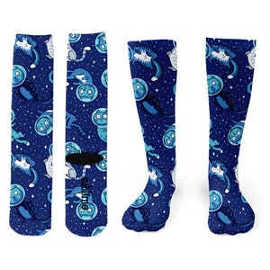Space Cats Fun Novelty Knee Socks