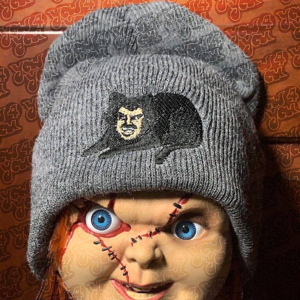 Vladislav Cat Beanie, Vladislav the Poker - What We Do in the Shadows Inspired Embroidered Beanie | WWDITS Embroidery