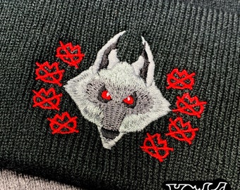 DEATH, Puss in Boots Movie Inspired Embroidered Beanie | Cartoon Embroidery