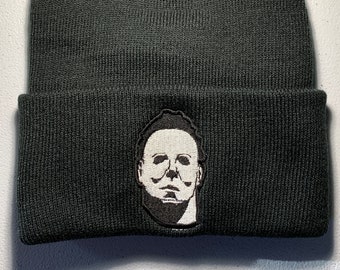Halloween Michael Myers Embroidered Beanie Hat | Horror Movie Slasher fan Embroidery