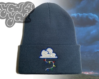 Jean Jacket Beanie, NOPE Movie Inspired Embroidered Beanie | Horror Movie Embroidery