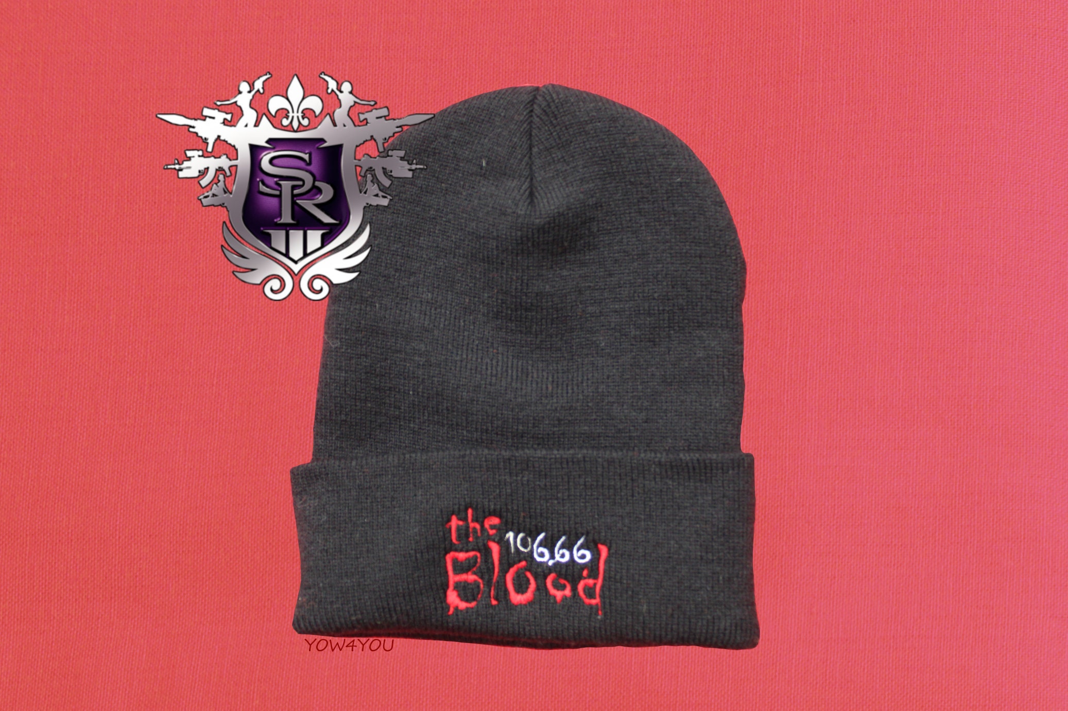 106.66 The Blood Radio - Saints Row Inspired Embroidered Beanie | Video Game Embroidery