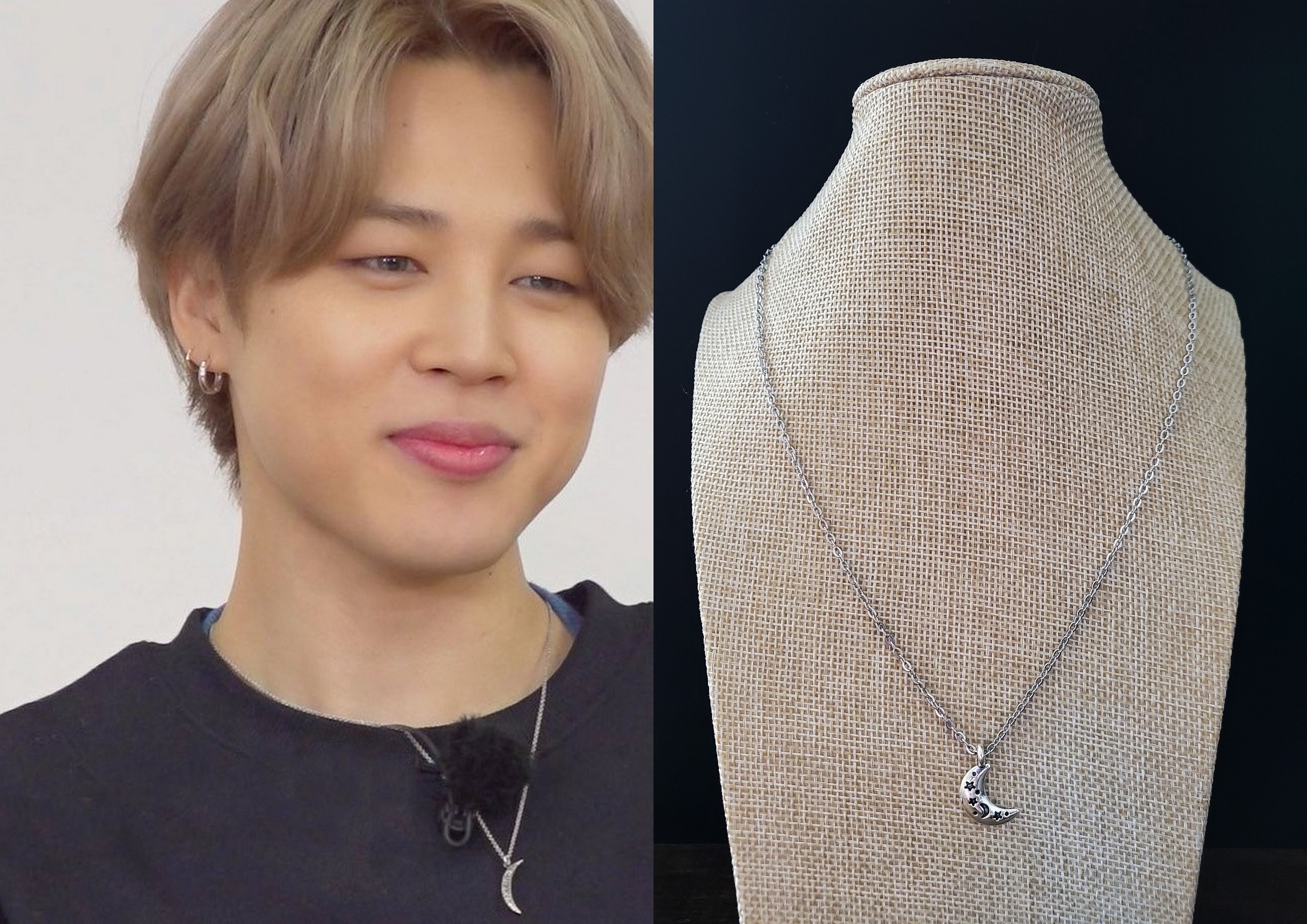 [Used Chanel Necklace] Chanel Stone Necklace Black Bts Jimin