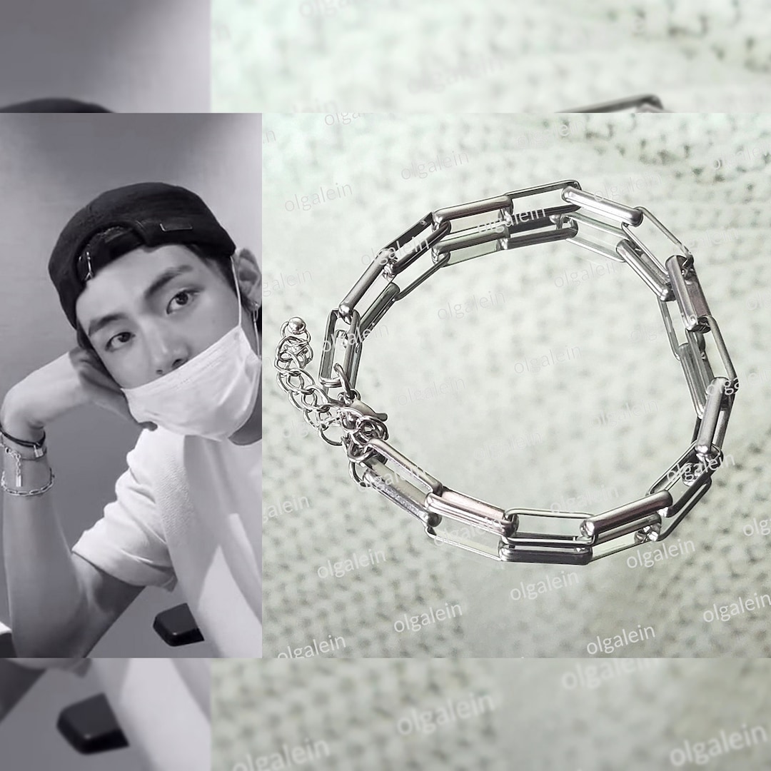 BTS Taehyung Inspiriertes Glieder Armband Edelstahl Kpop