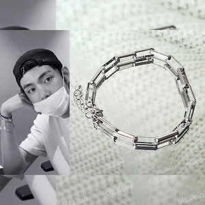 BTS Taehyung inspiriertes Glieder Armband Edelstahl Kpop Style Cosplay