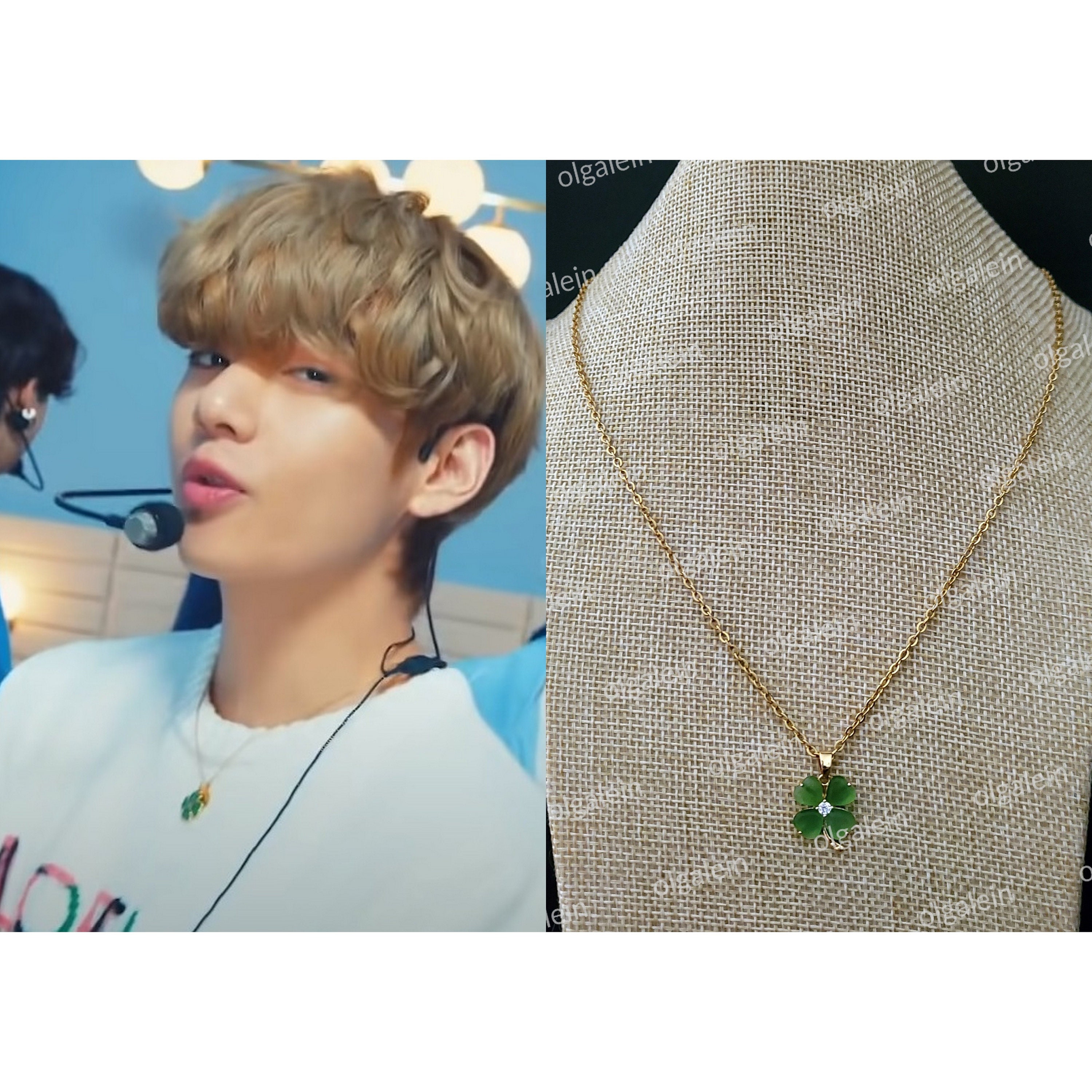 Buy BTS Taehyung Home Inspired Clover Flower Necklace Blumen