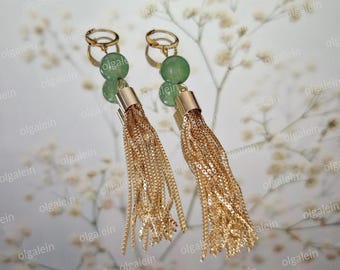 Yona inspirierte Anime Cosplay Schmuck Ohrringe Aventurin Edelstahl