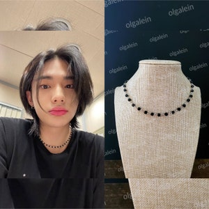 Stray Kids Hyunjin Felix No Easy Inspirierte Beads Beaded Choker Perlen Kette Kpop Style Cosplay Edelstahl
