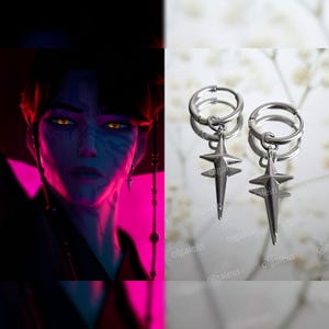 Jinu inspirierte Anime Cosplay Schmuck Stern Förmige Ohrringe Edelstahl