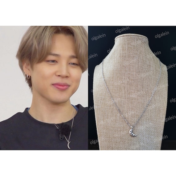 BTS Army Jimin Inspired Moon Necklace Mond Kette Halskette Kpop Style Cosplay Edelstahl Stainless Steel Etsy Israel