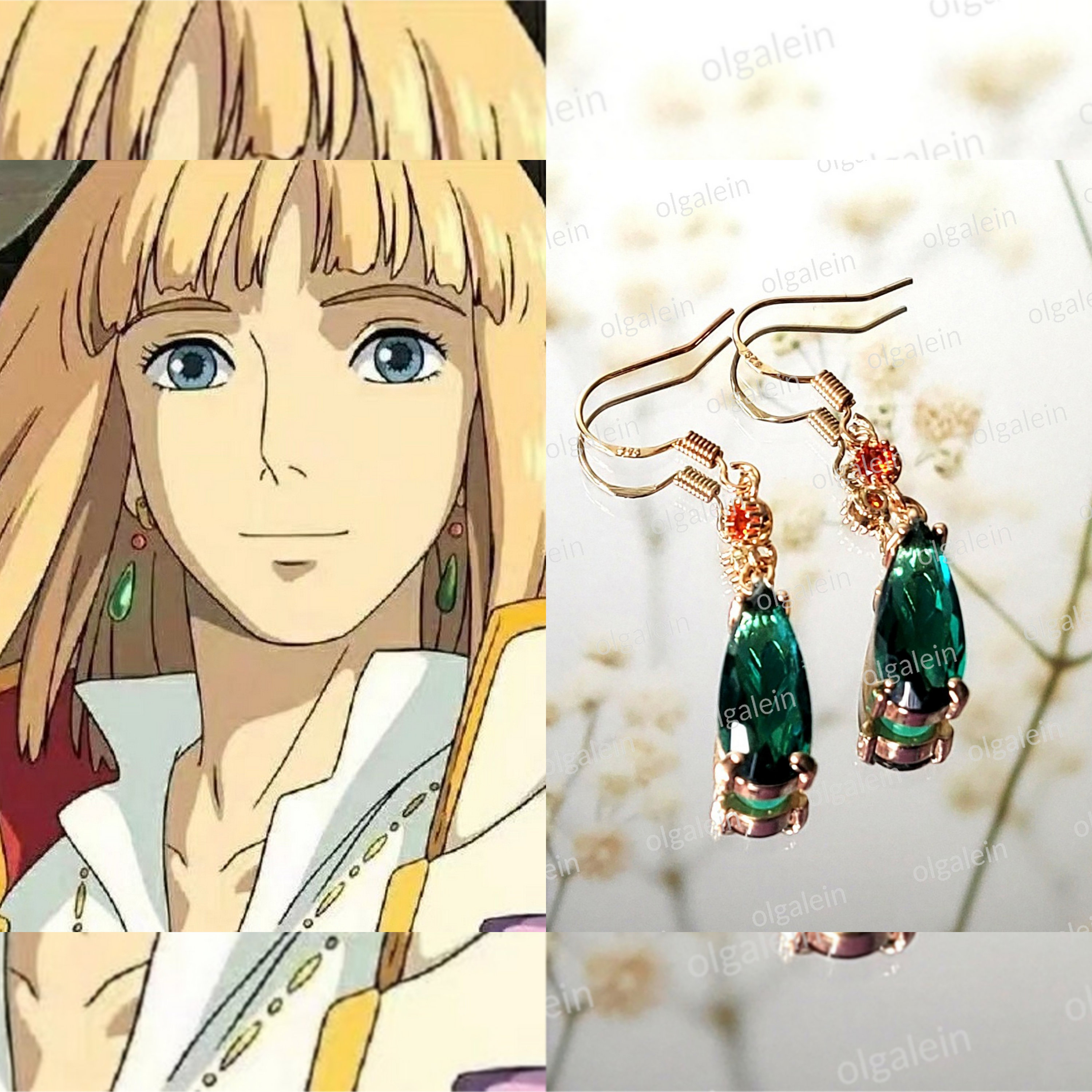 OlgaLeins Howl s Moving Castle Inspirierte Anime Style Cosplay Howl Schmuck Ohrringe Silber 925