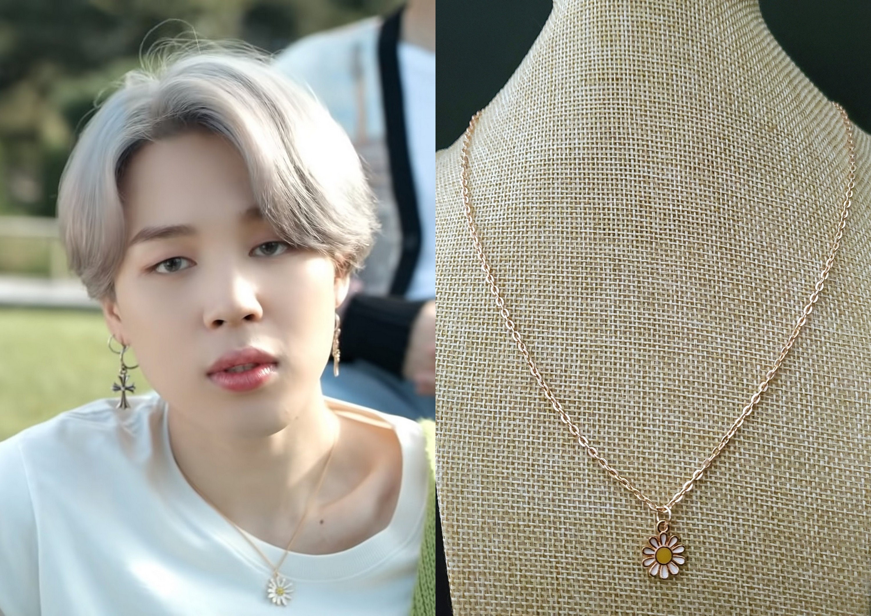BTS Life Goes on Jimin Inspired Daisy Flower Necklace Blumen
