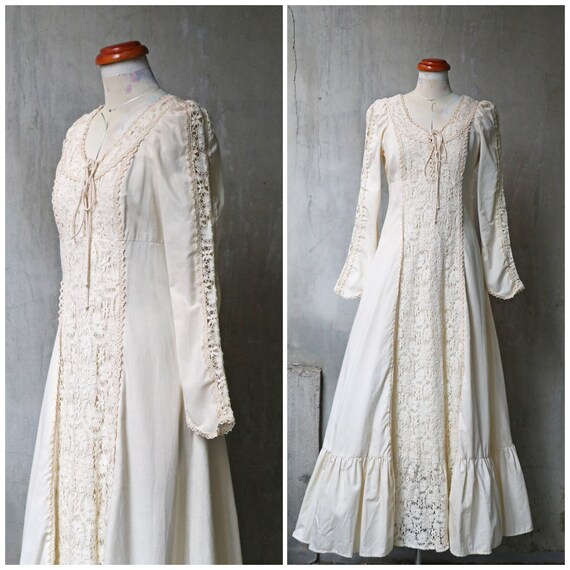 gunne sax BLACK LABEL ivory beige lace victorian e