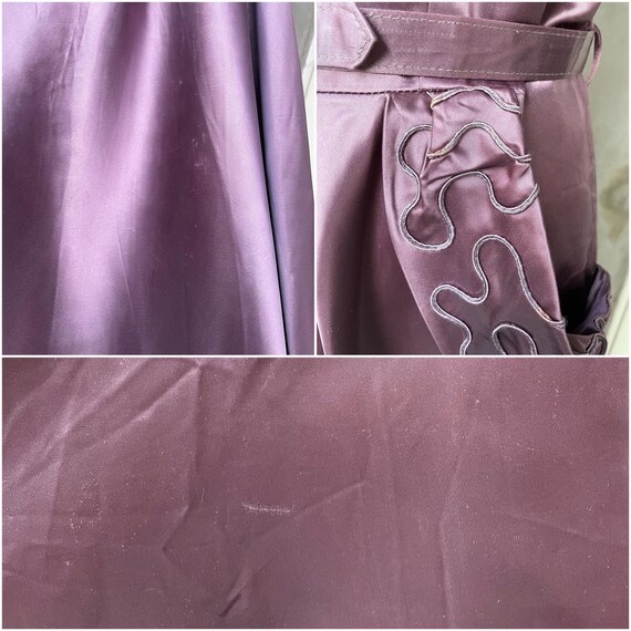 1950s purple satin soutache dress - image 6