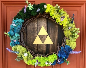 Triforce Wreath zelda decor wall hanger door hanger 14"