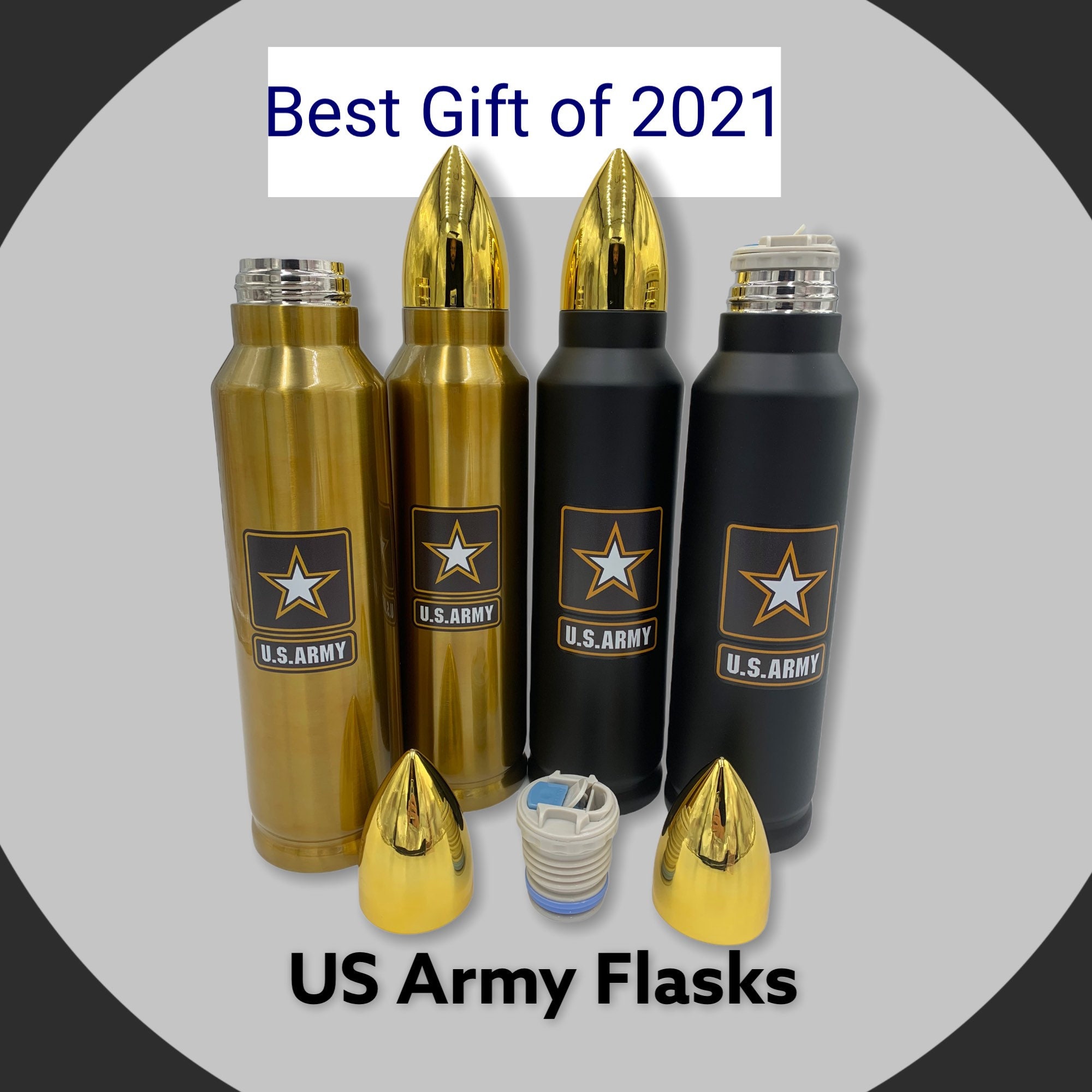 Bullet Shaped stainless steel thermos/flask Large 33oz-US Army