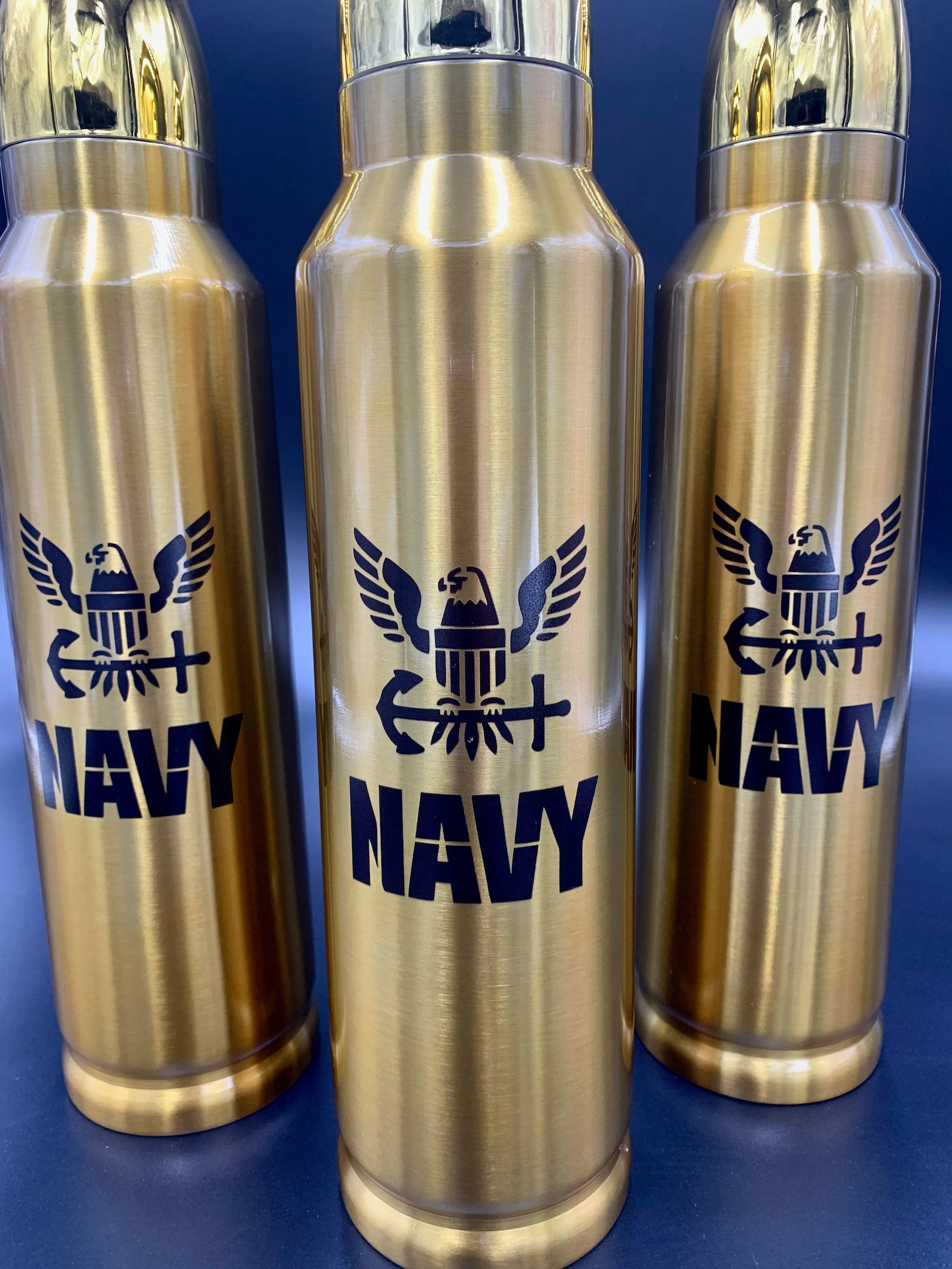 Large Bullet Shaped Thermos with US Navy Logo Navy tumbler Etsy