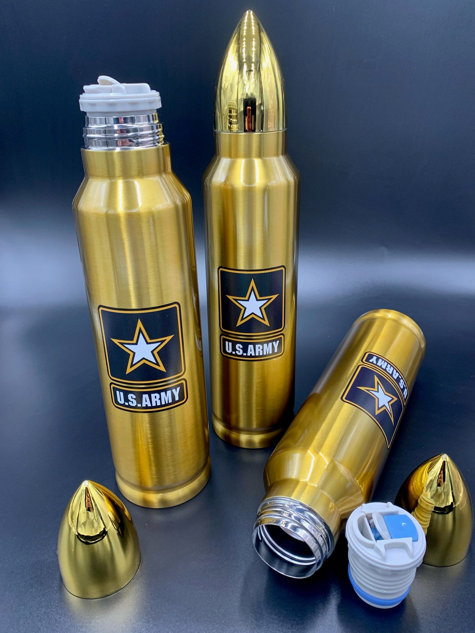 Large Bullet Shaped Thermos with US Army logo military Etsy
