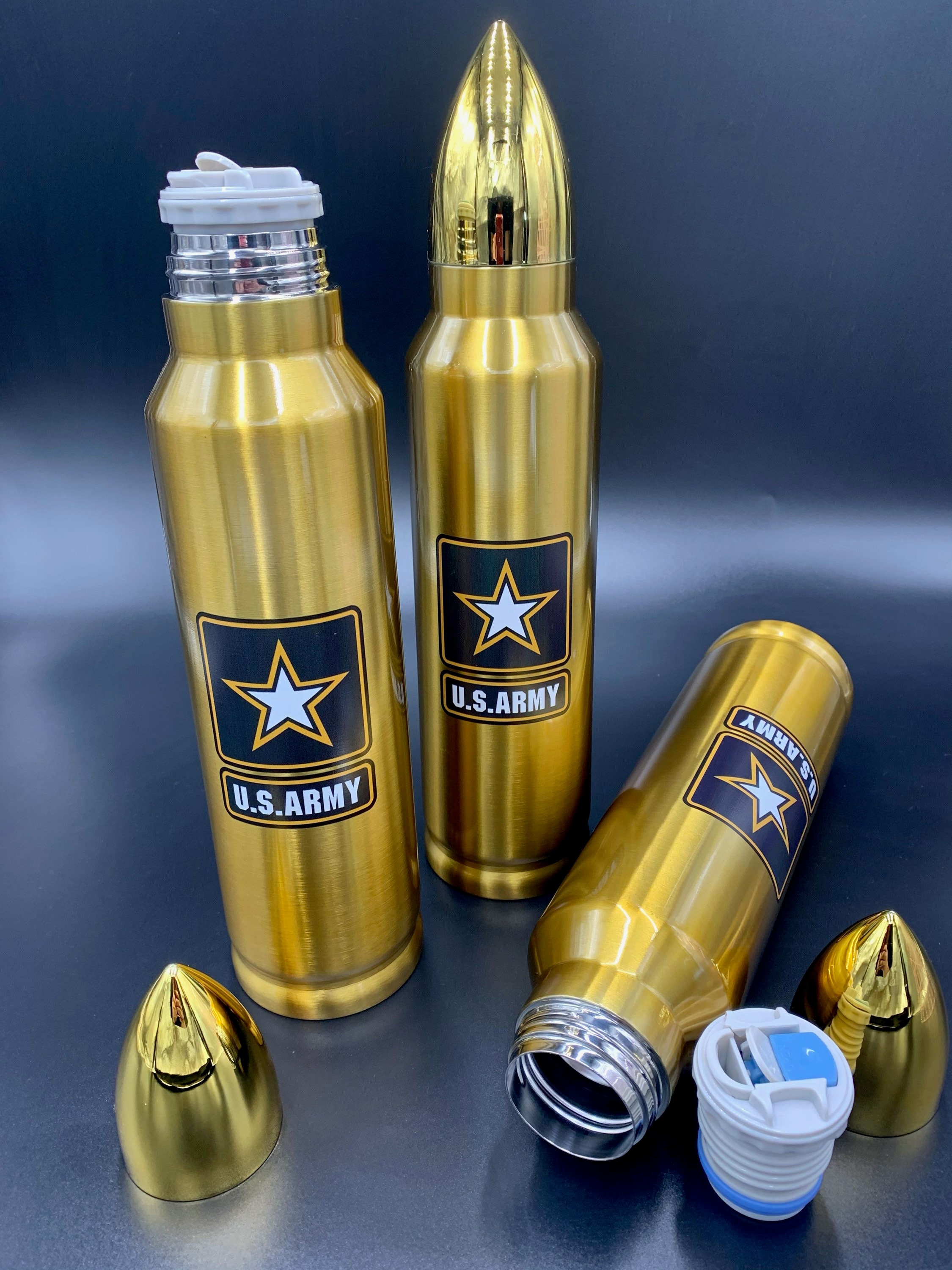 Large Bullet Shaped Thermos with US Army logo military Etsy