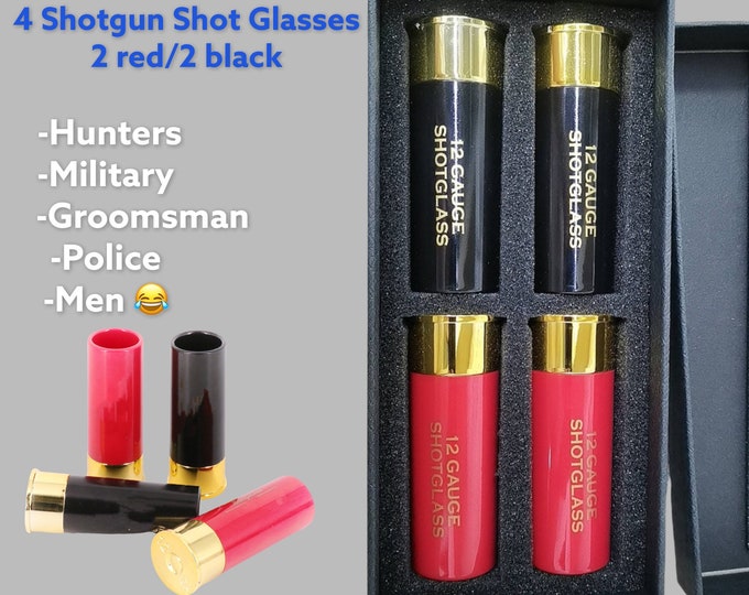 4 Shotgun Shell Shot Glassesgift Set. Bar Set Etsy